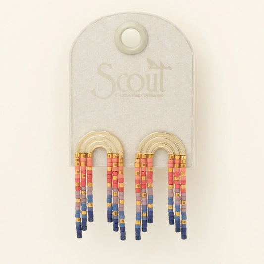 Chromacolor Miyuki Rainbow Fringe Earring - Multi/Gold