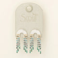 Chromacolor Miyuki Rainbow Fringe Earring - Turquoise Multi/Silver