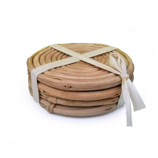 Cane Rattan Coasters, Set of 4