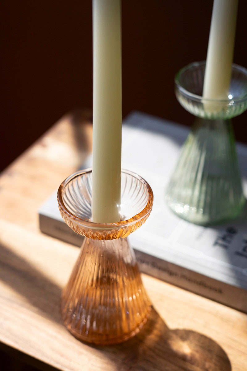 Glass Vase & Taper Holders