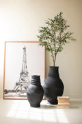 Set of 2 Paper Mache Oval Urns
