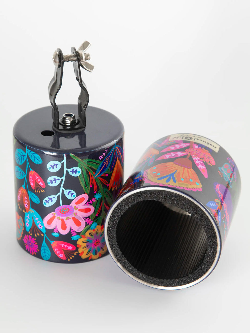 Bike Cup Holder - Indigo Folk Flower