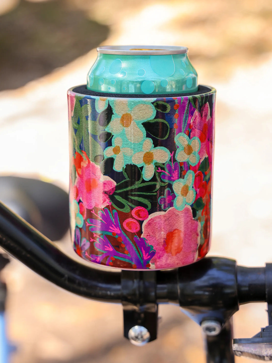 Bike Cup Holder - Pink Painted Garden