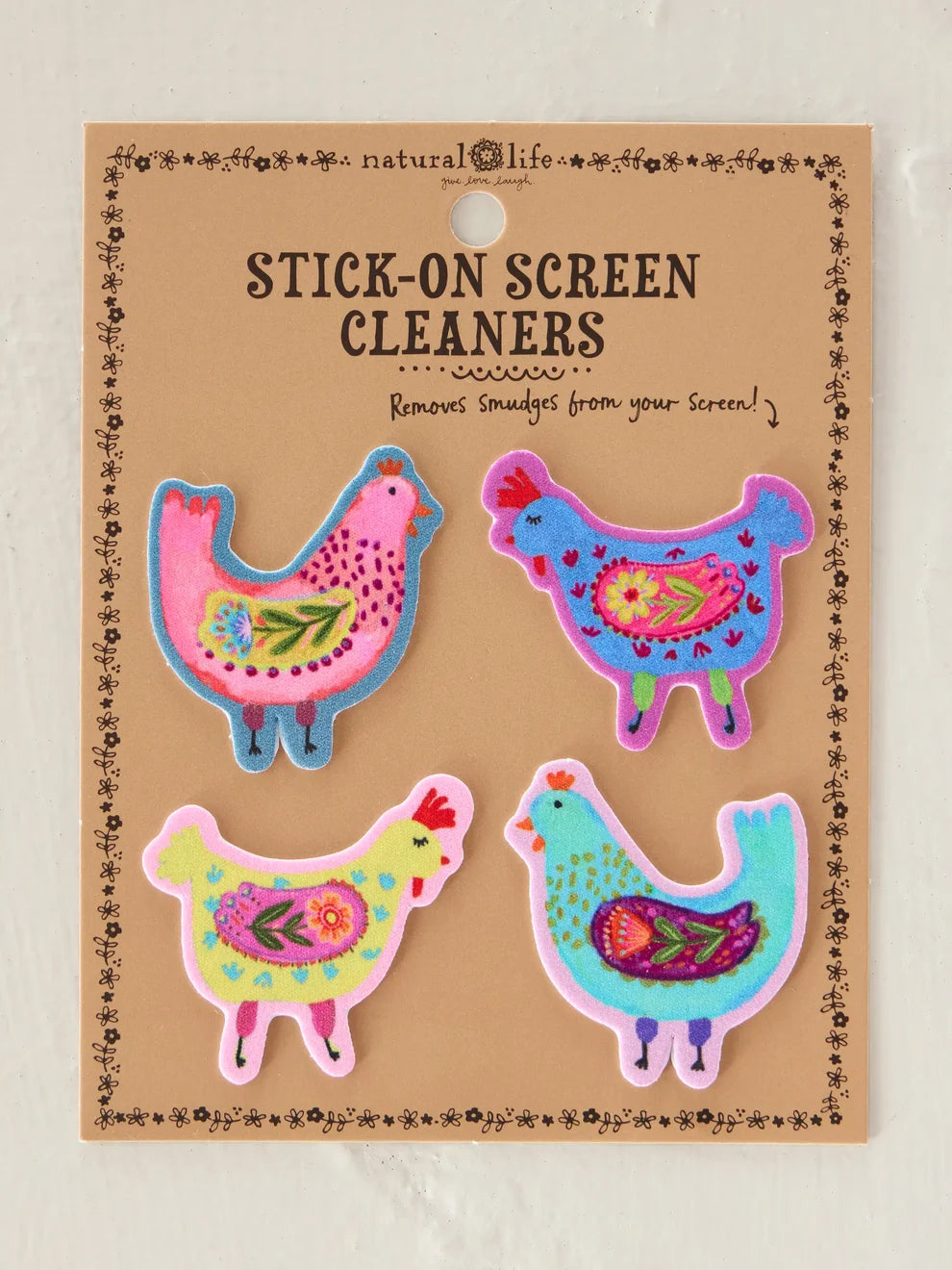Stick-On Screen Cleaner, Set of 4 - Chicken