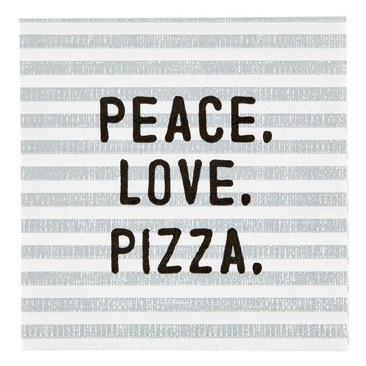 Cocktail Napkin - Peace. Love. Pizza.
