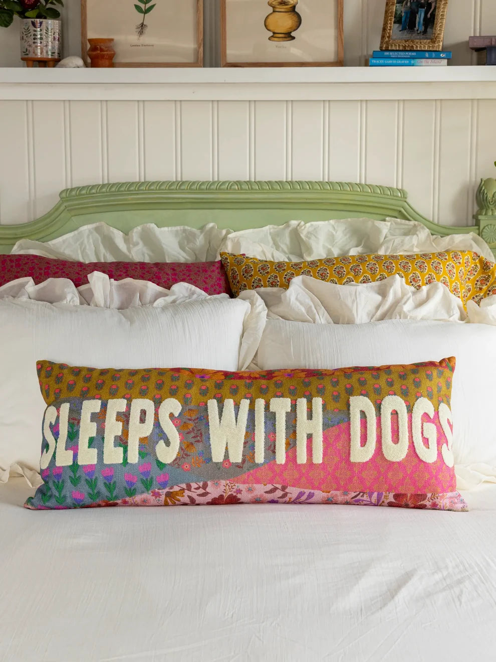 Tufted Lumbar Pillow - Sleeps With Dogs