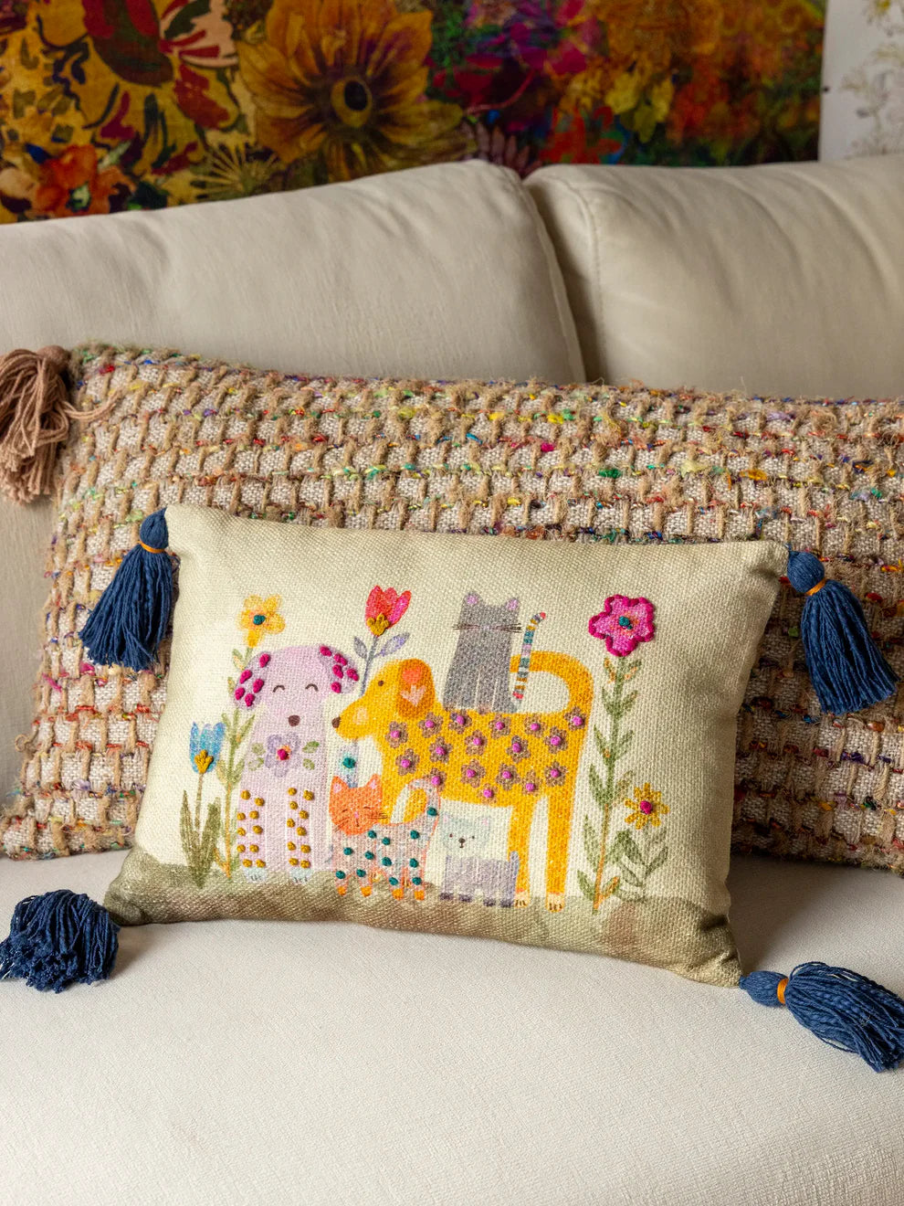 Boho Cotton Tassel Pillow - Pets