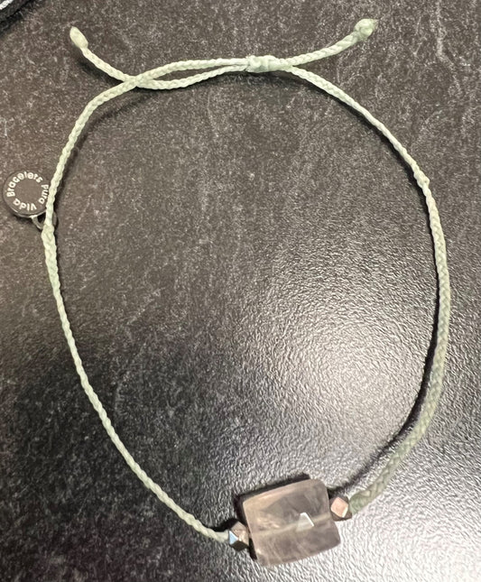 Rose Quartz Bead Pura Vida Anklet - Seafoam