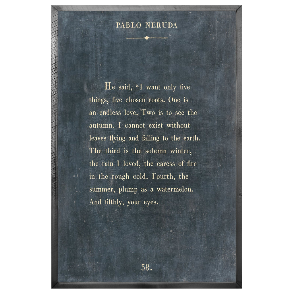Pablo Neruda - Book Collection Art Print