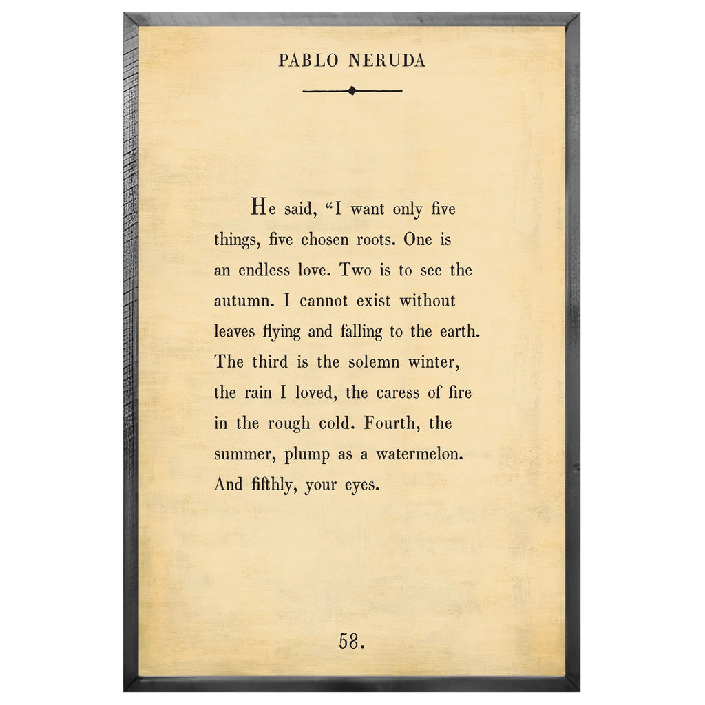 Pablo Neruda - Book Collection Art Print
