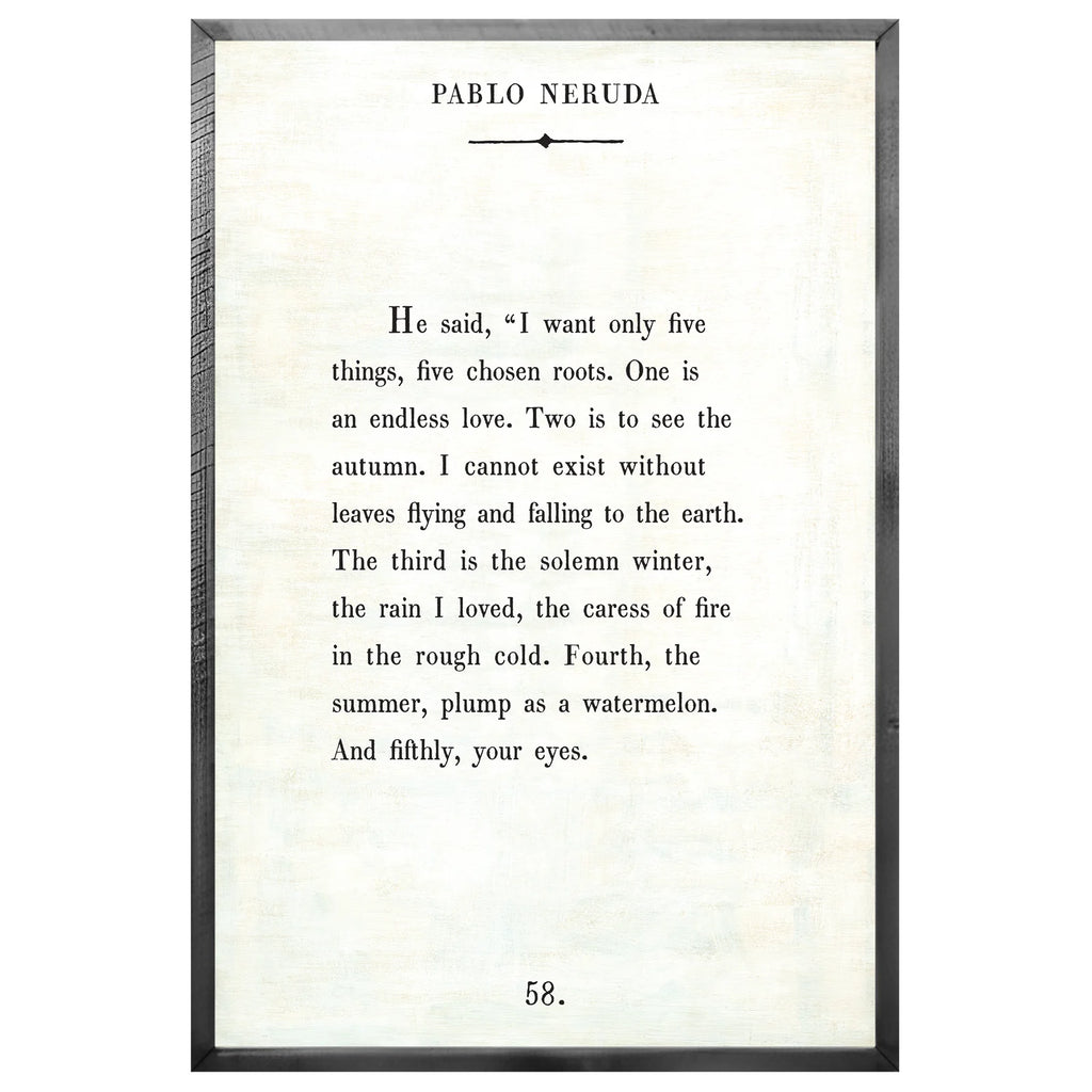 Pablo Neruda - Book Collection Art Print