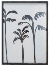 Wood Framed Glass Wall Decor