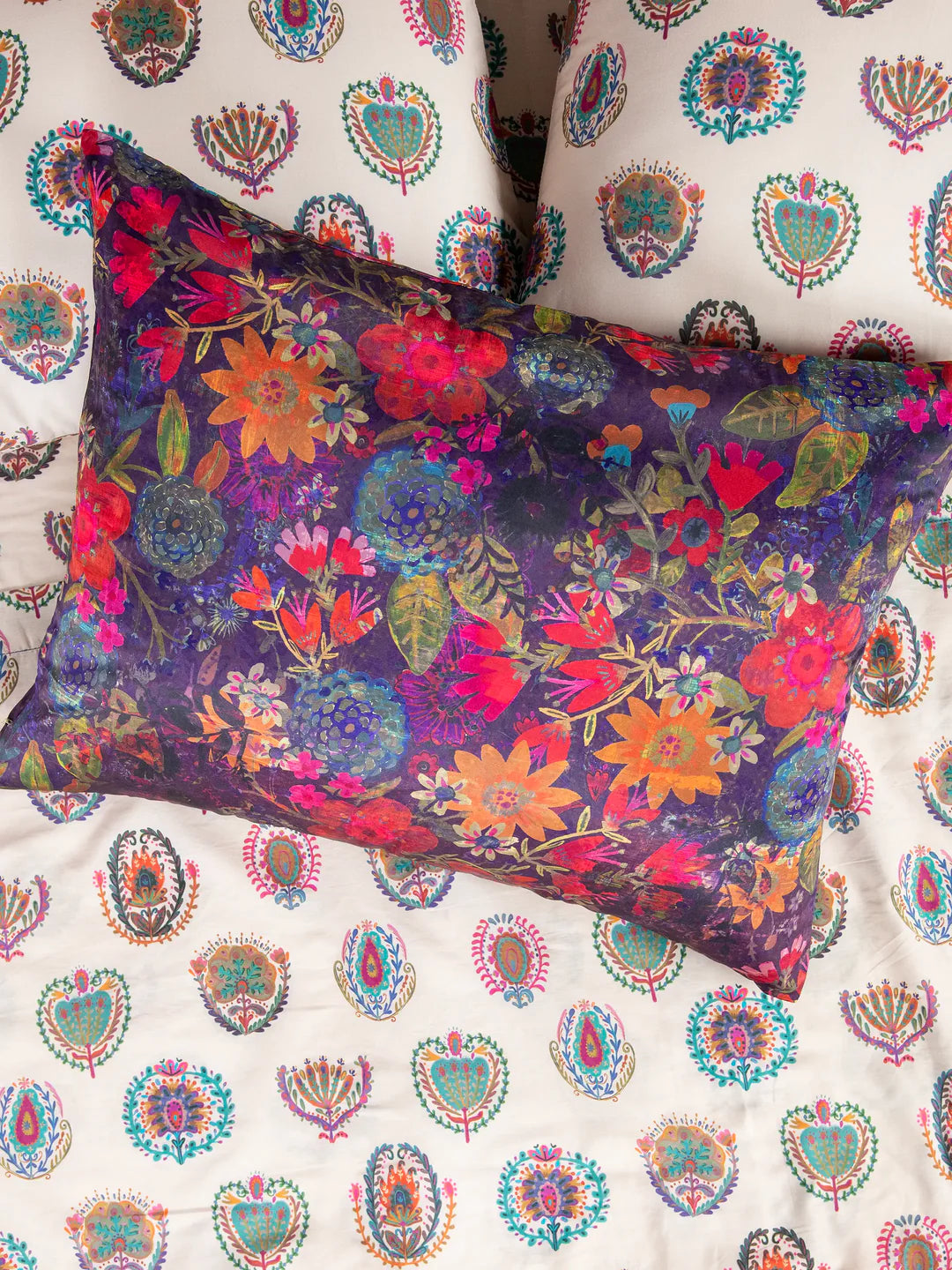Satin Pillowcase-Dark Floral Garden