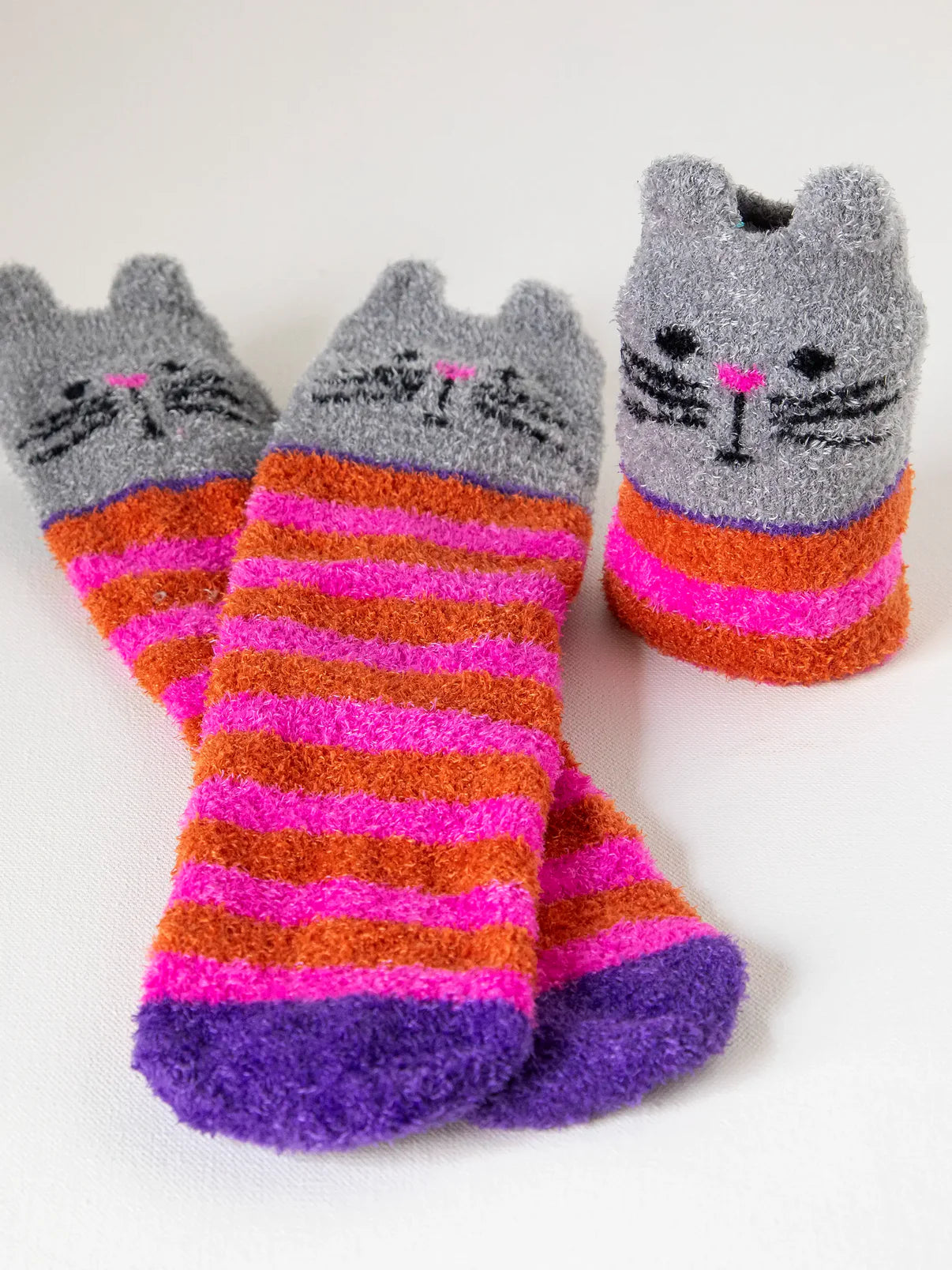 Cozy Socks - Hot Pink Cat