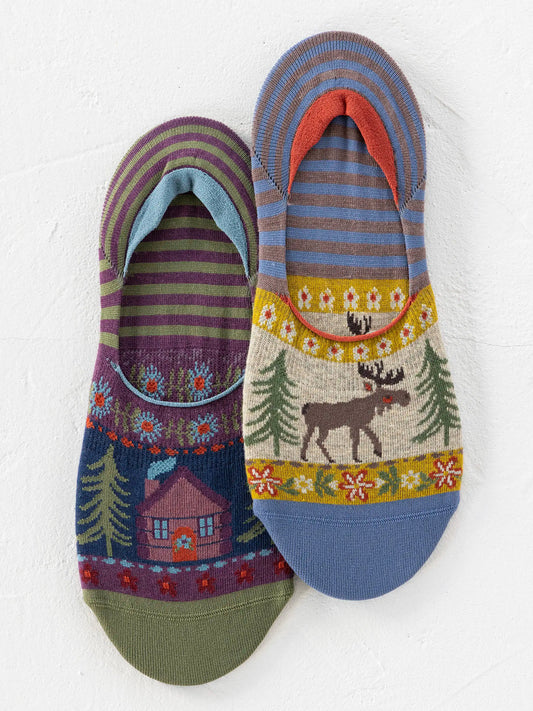 No Show Ankle Socks - Tan Moose