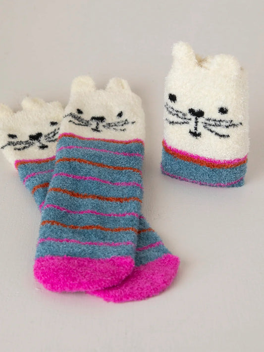 Cozy Socks - White Cat