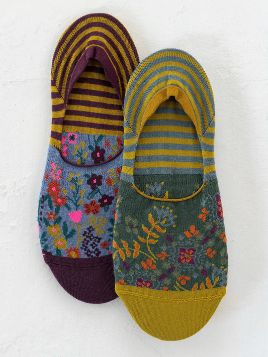 No Show Ankle Socks - Jewel Border