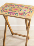 Folk Flower Wooden TV Tray Table