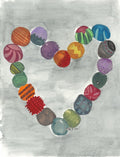 Watercolor Kantha Heart Art Poster