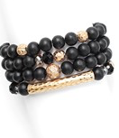 4 Row Textured Metal Accent Bracelet