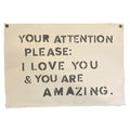Your Attention Please Hand Painted Wall Hanging
