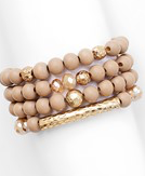 4 Row Textured Metal Accent Bracelet