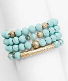 4 Row Textured Metal Accent Bracelet