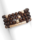 4 Row Textured Metal Accent Bracelet