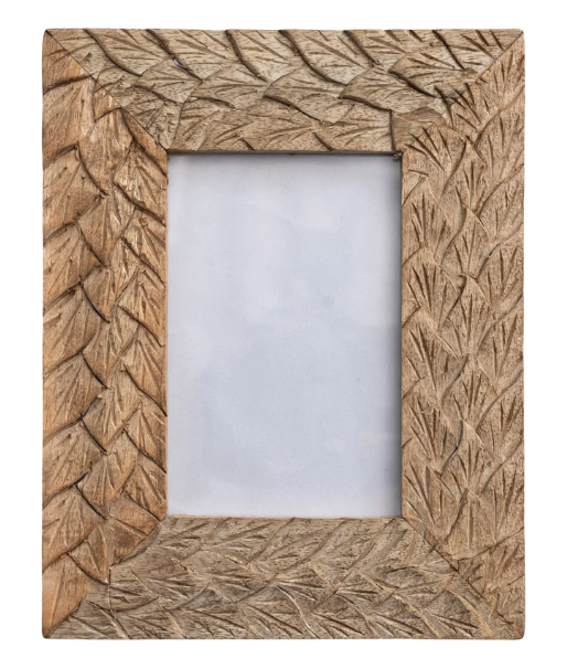 Hand-Carved Wood Leaf Frame
