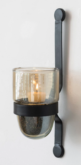 Iridescent & Matte Black Wall Sconce