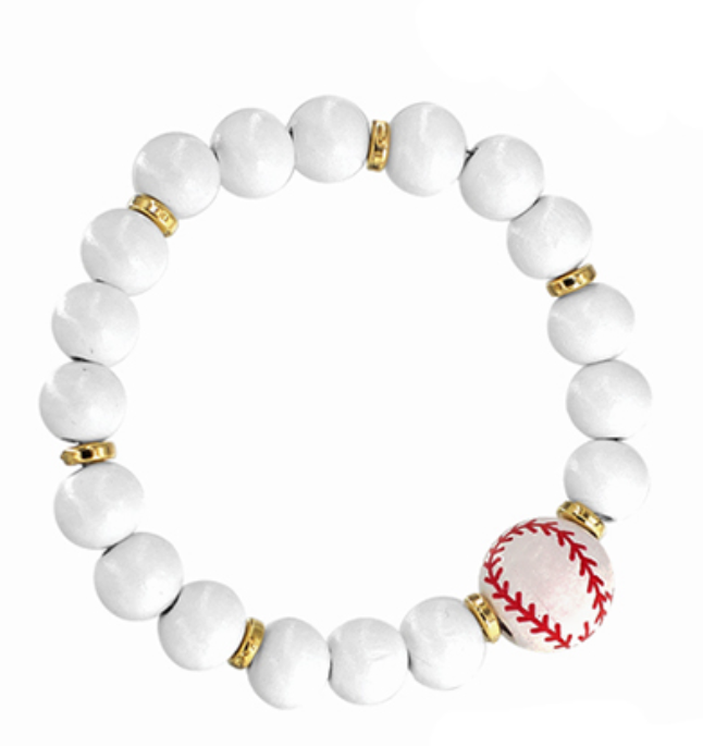 Baseball Bead Bracelet