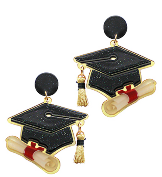 Graduation Cap Acrylic Earrings
