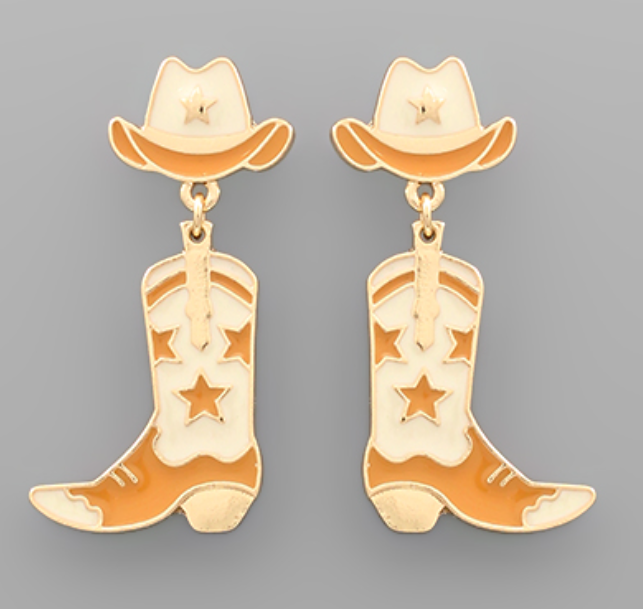 Western Hat & Boots Earrings