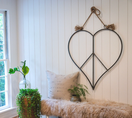 Hanging Heart Peace Sign