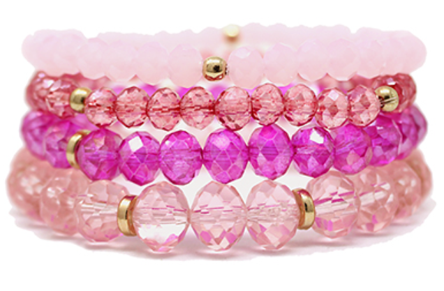 4 Row Beads Glass Bracelet