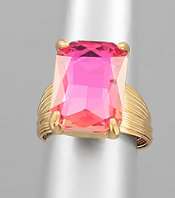 Cushion Cut Adjustable Ring