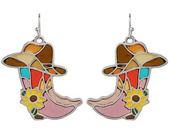 Hat On Shoes Epoxy Earrings