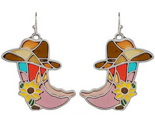 Hat On Shoes Epoxy Earrings