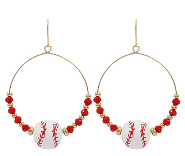 Sports Theme Bead Round Earrings