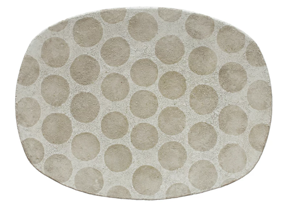 Wax Relief Dot Terra-Cotta Platter
