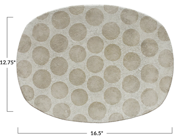 Wax Relief Dot Terra-Cotta Platter