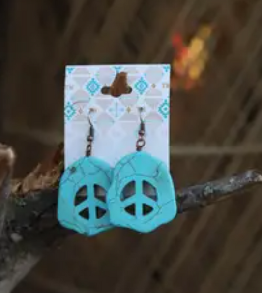 Turquoise Peace Sign Earrings