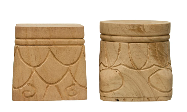 Hand-Carved Wooden Pedestals