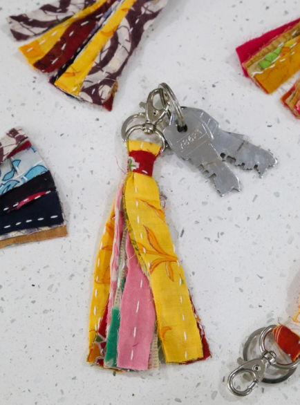 Kantha Tassel Keychain