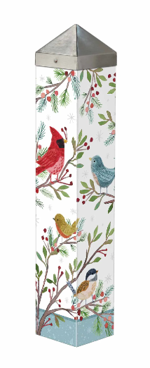 Winter Bird Branches 20" Art Pole