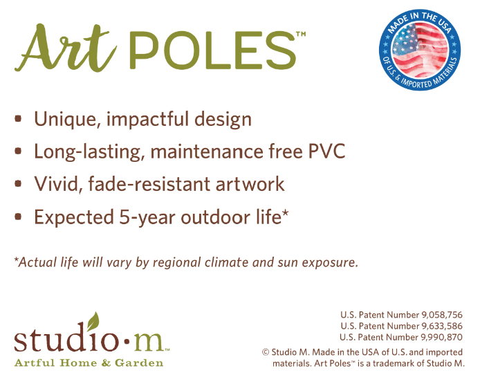 Holly Jolly Poinsettias 20" Art Pole