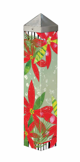 Holly Jolly Poinsettias 20" Art Pole