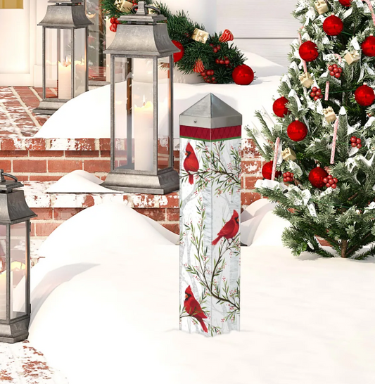 Cardinals in Birch 20" Art Pole