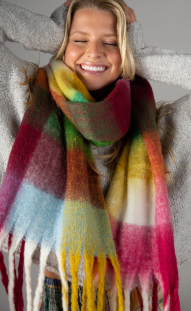 Cuddle Up Cozy Scarf - Rainbow