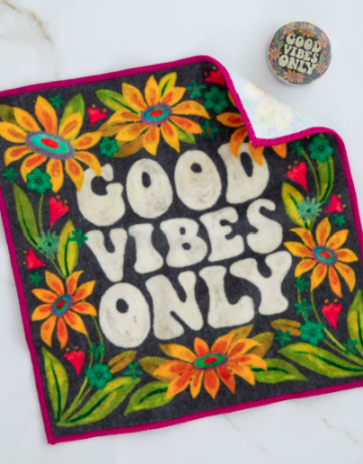 So Soft Washcloth, Charcoal Good Vibes Only